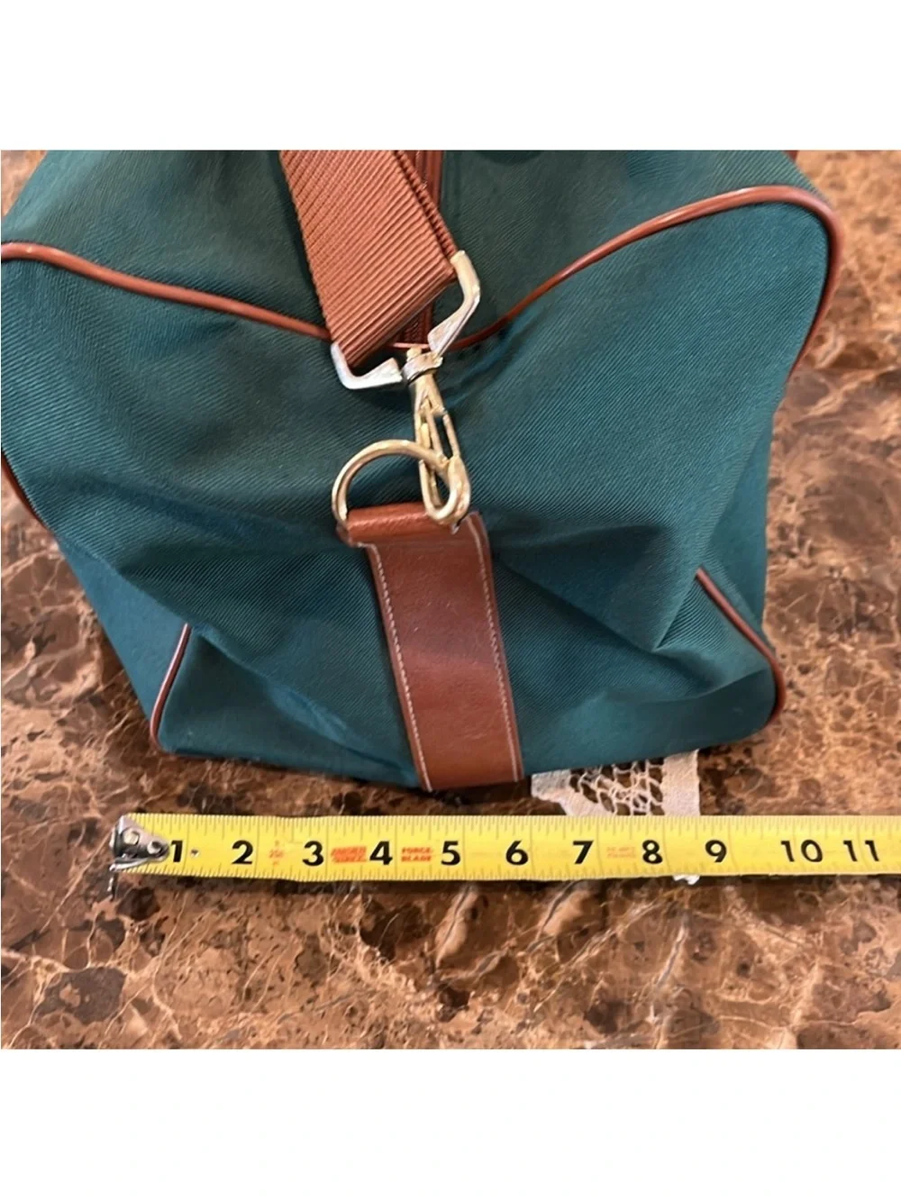 VTG Ralph Lauren Polo Green Duffle Weekender Travel Bag w/Shoulder Strap Pockets